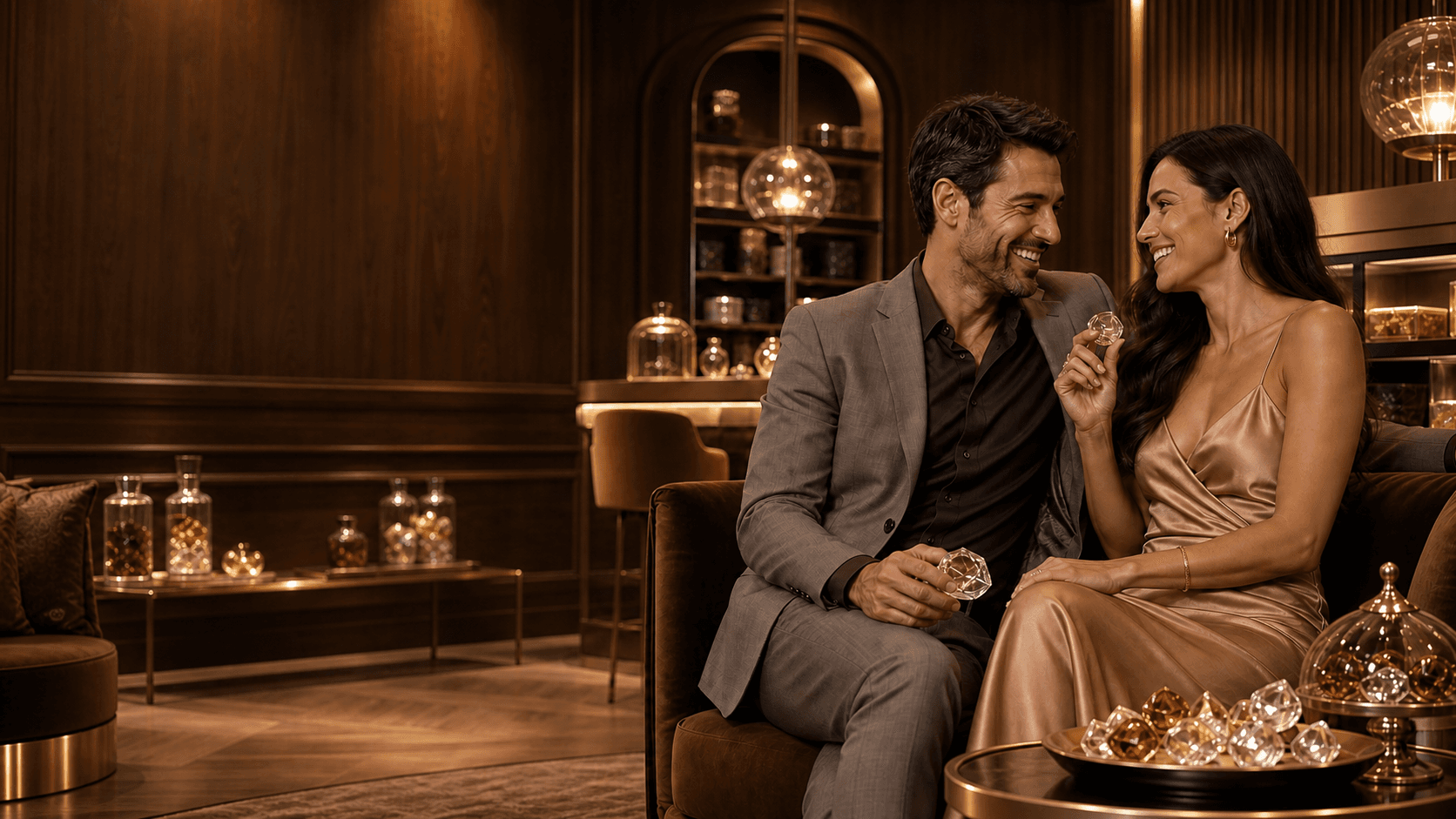 Casal elegante em um encontro sofisticado